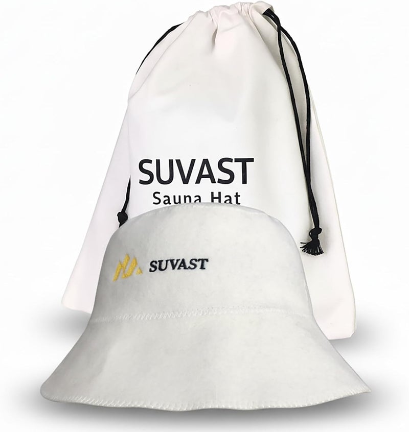 suvast 100% Wool Sauna Hat, Natural Felt Heat-Resistant Cap for Steam Room & Spa, - Image 1